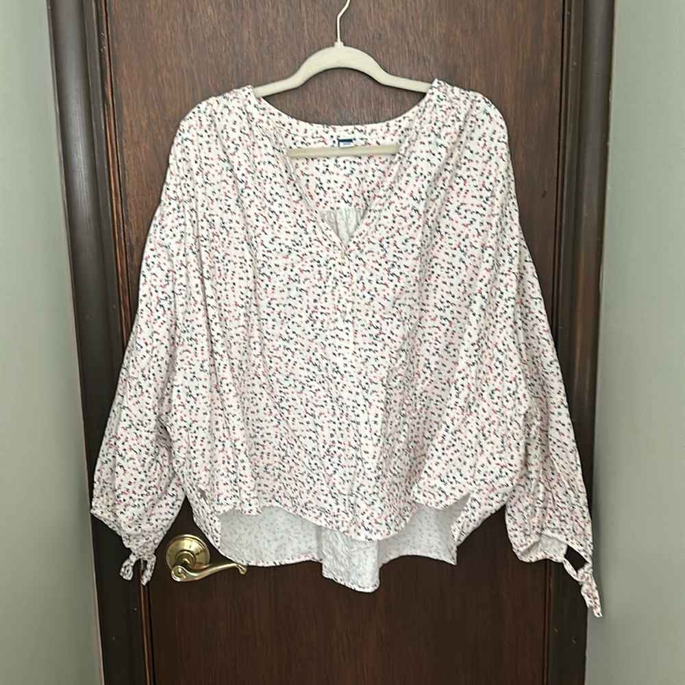 Corduroy Half-Button-Up Blouse